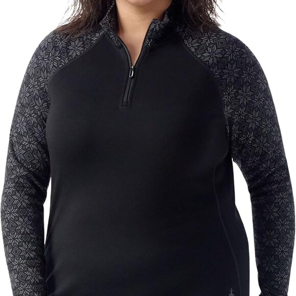SmartWool Women's Classic Thermal Base Layer Top Merino Wool 1/4 Zip Digi Snow - Picture 2 of 5
